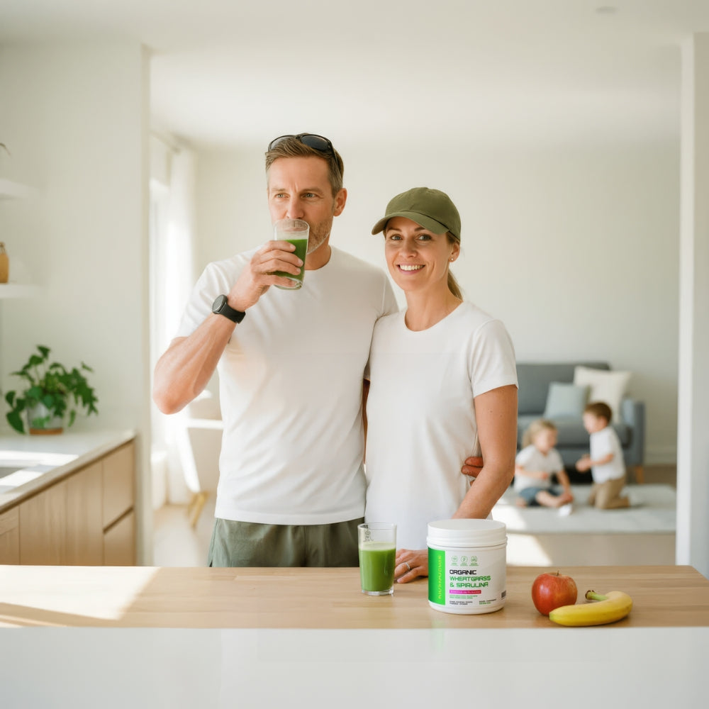 Organic Wheatgrass & Spirulina — Watermelon Superfood Greens for Daily Vitality (30 Servings)