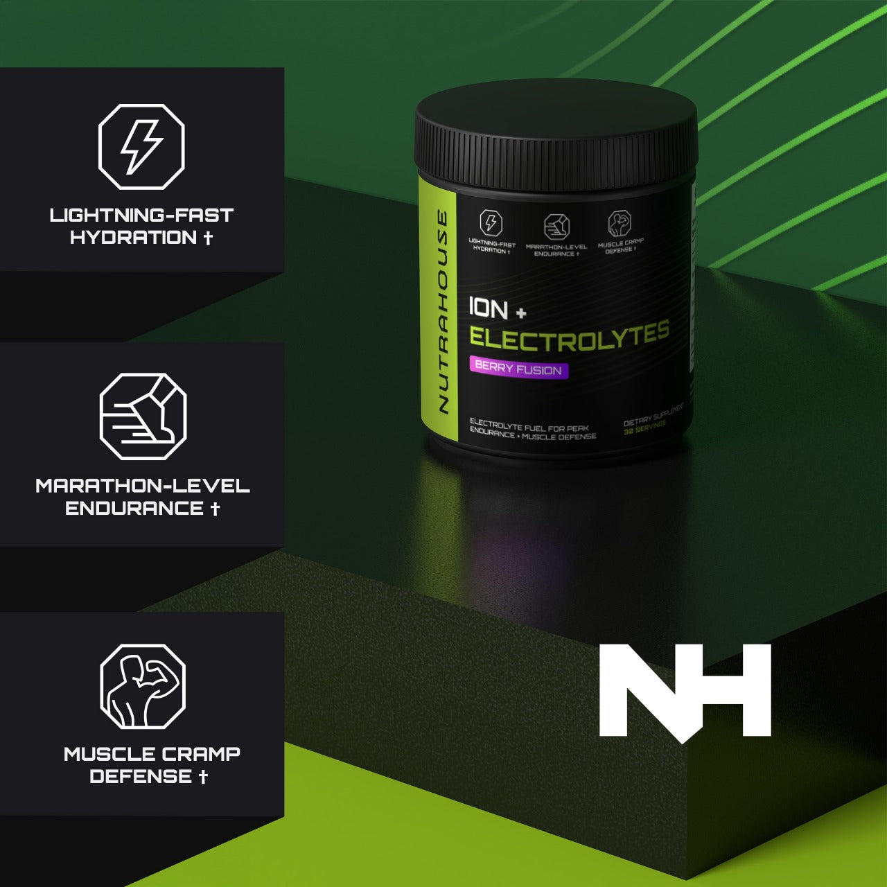 ION+ Electrolytes — Performance Hydration for Brain & Body Berry Fusion Flavor, 30 Servings