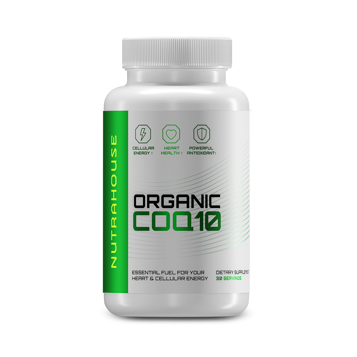 NUTRAHOUSE Organic CoQ10
 bottle with 30 servings