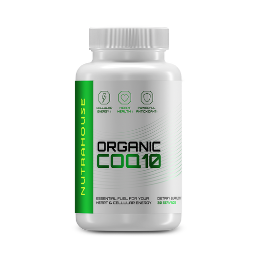 NUTRAHOUSE Organic CoQ10
 bottle with 30 servings