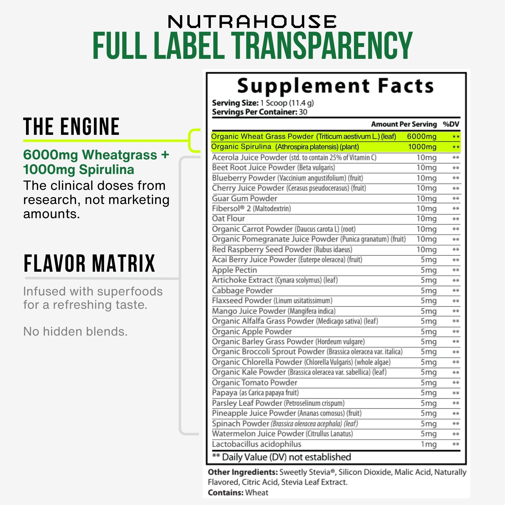 Performance Greens: Organic Wheatgrass & Spirulina