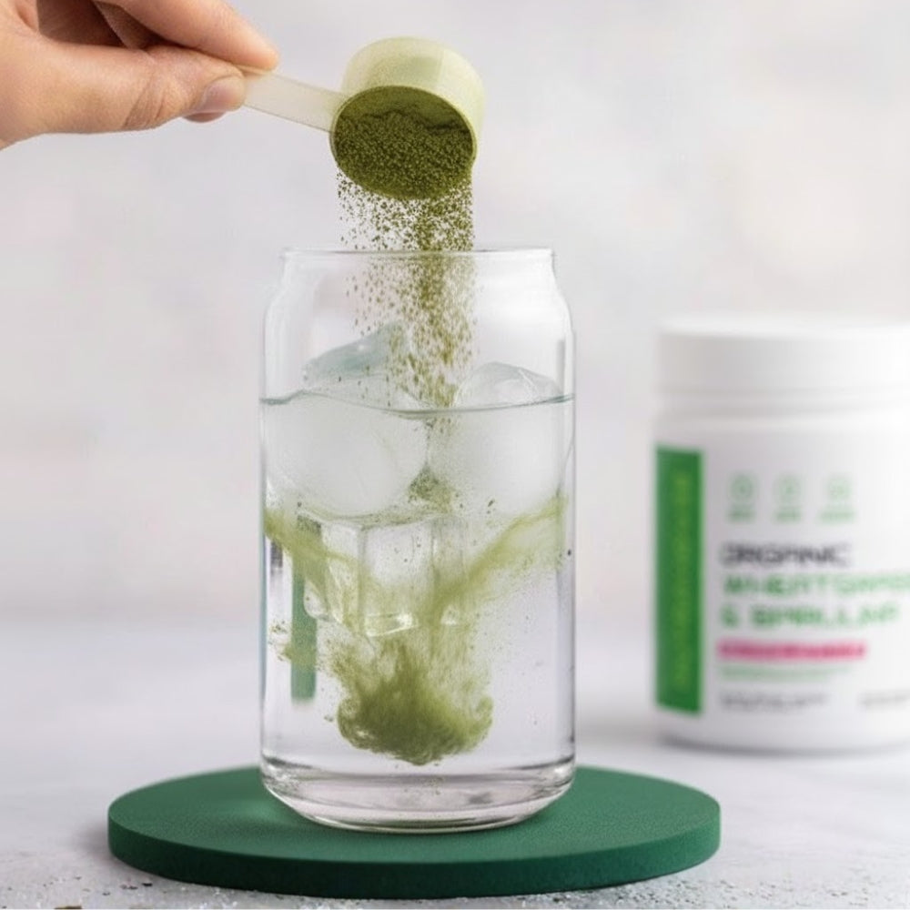 Organic Wheatgrass & Spirulina — Watermelon Superfood Greens for Daily Vitality (30 Servings)